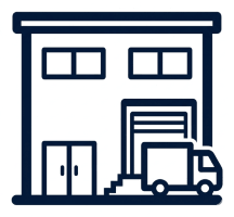 Warehouse office building illustration